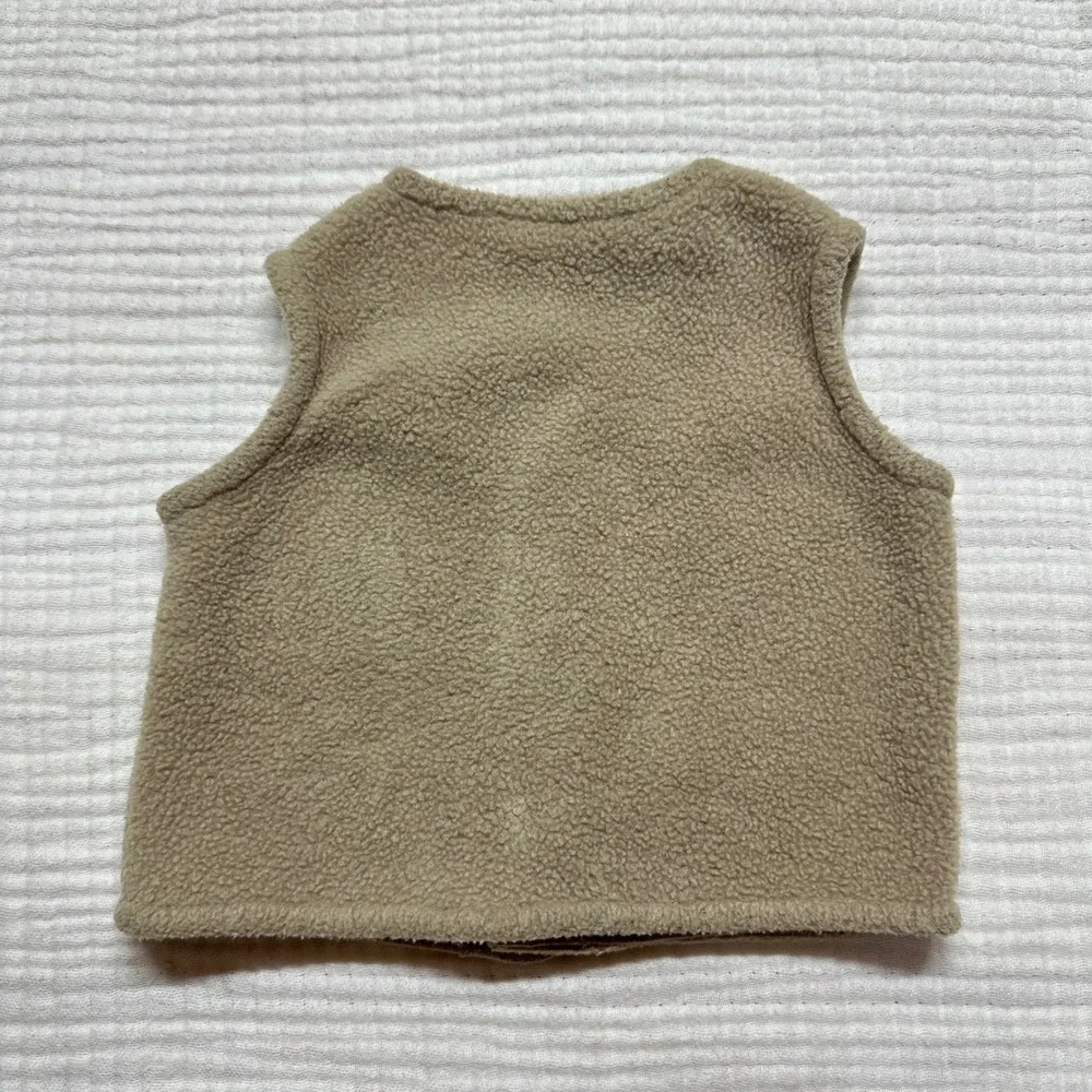 Vintage Y2K Winnie The Pooh Fleece Vest Embroidered Pooh Bear 0/3m Disney